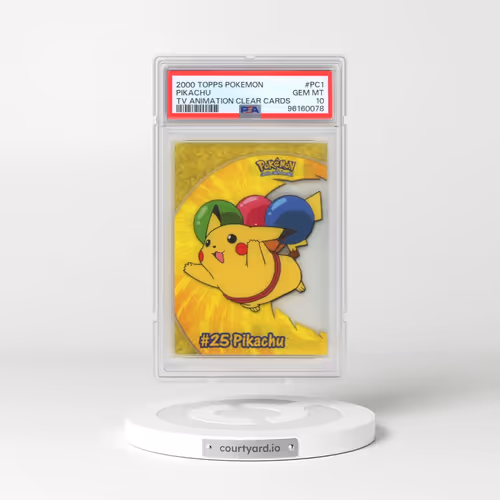 2000 Topps Pokémon TV Animation Clear Cards #PC1 Pikachu (PSA 10 GEM MINT)