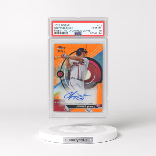 2023 Topps Finest Finest Autographs #CJ Chipper Jones - Orange Wave (PSA 10 GEM MINT)