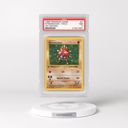 1999 Pokémon Game #7 Hitmonchan - 1st Edition Holo (PSA 7 NM)