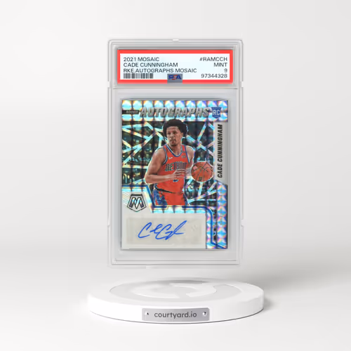 2021 Panini Mosaic Rookie Autographs Mosaic #RAMCCH Cade Cunningham (PSA 9 MINT)