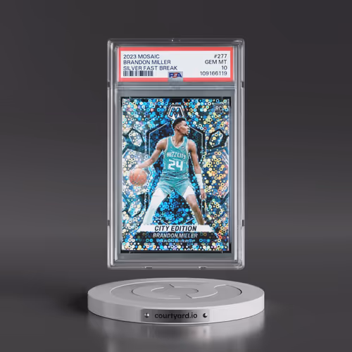 2023 Panini Mosaic #277 Brandon Miller - Silver Fast Break (PSA 10 GEM MINT)