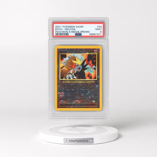 2001 Pokémon Game Movie #34 Entei - Reverse Foil Pokemon 3 Movie Promo (PSA 9 MINT)