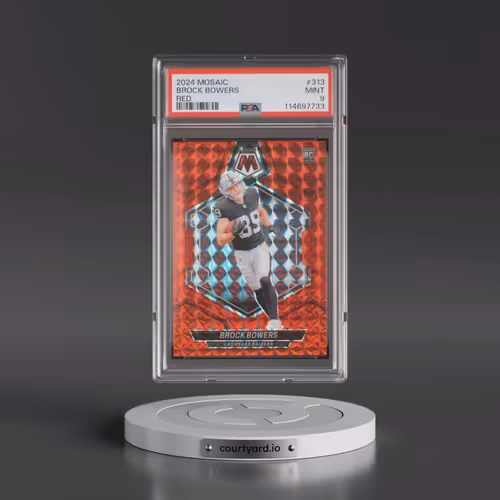 2024 Panini Mosaic #313 Brock Bowers - Red (PSA 9 MINT)