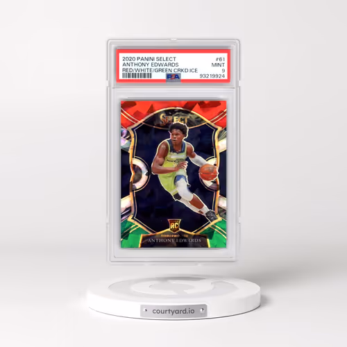 2020 Panini Select #61 Anthony Edwards - Red/White/Green Cracked Ice (PSA 9 MINT)