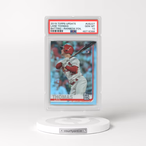 2019 Topps Update #US227 Lane Thomas - Batting-Rainbow Foil (PSA 10 GEM MINT)