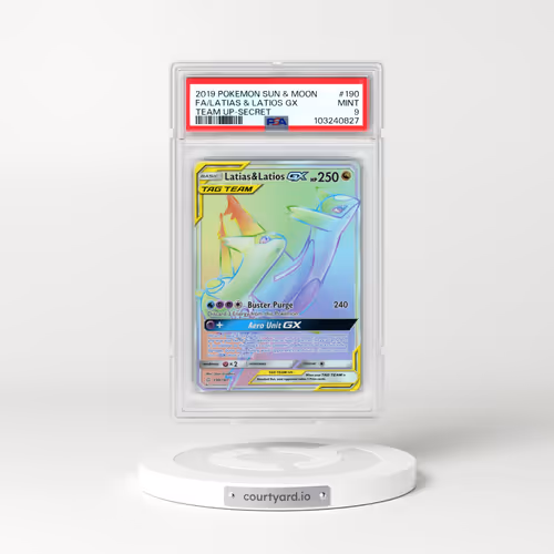 2019 Pokémon Sun & Moon Team Up #190 Latias & Latios GX - Holo Full Art Secret (PSA 9 MINT)