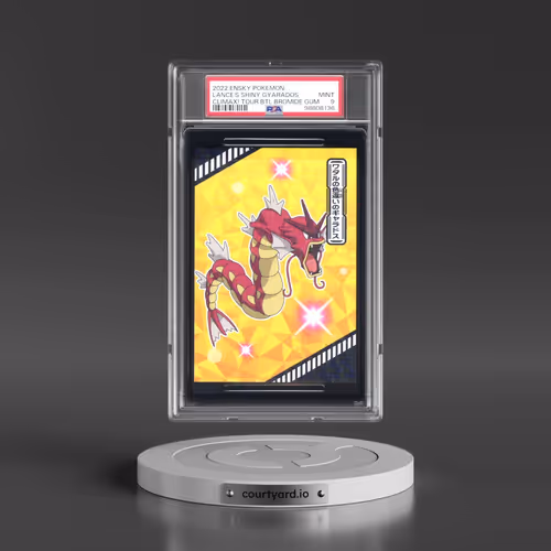 2022 Ensky Pokémon Climax! Tournament Battle Bromide Gum Lance's Shiny Gyarados (PSA 9 MINT)