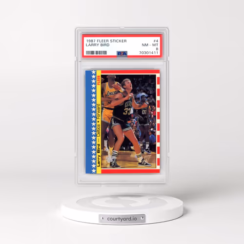 1987 Fleer Sticker #4 Larry Bird (PSA 8 NM-MT)