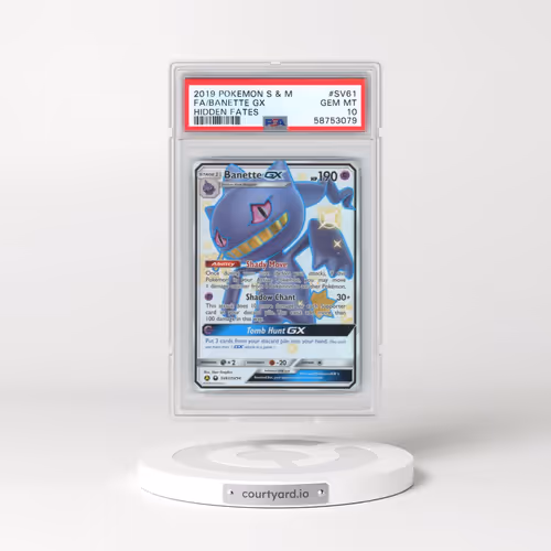 2019 Pokémon Sun & Moon Hidden Fates #SV61 Banette GX - Holo Full Art (PSA 10 GEM MINT)