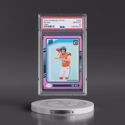 2024 Panini Donruss Optic #209 Bo Nix - Pink (PSA 10 GEM MINT)