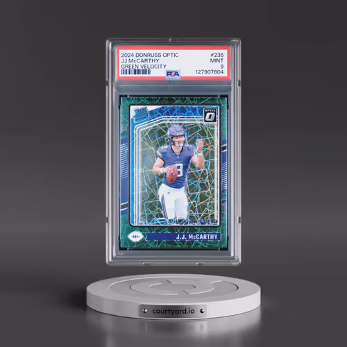 2024 Panini Donruss Optic #235 JJ McCarthy - Green Velocity (PSA 9 MINT)