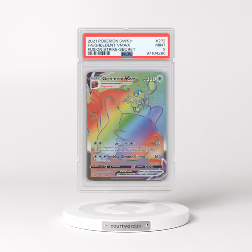 2021 Pokémon Sword & Shield Fusion Strike #272 Greedent Vmax - Full Art Secret (PSA 9 MINT)