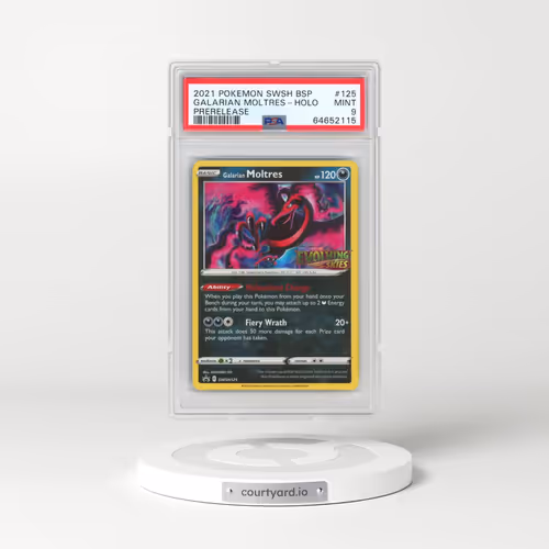 2021 Pokémon Swsh Black Star Promo #125 Galarian Moltres - Holo Prerelease (PSA 9 MINT)