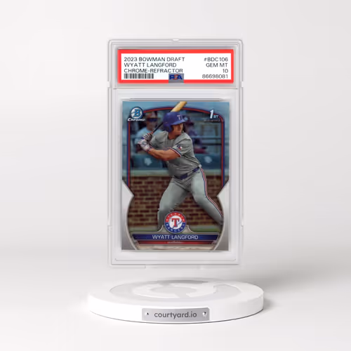 2023 Bowman Draft #BDC106 Wyatt Langford - Chrome-Refractor (PSA 10 GEM MINT)