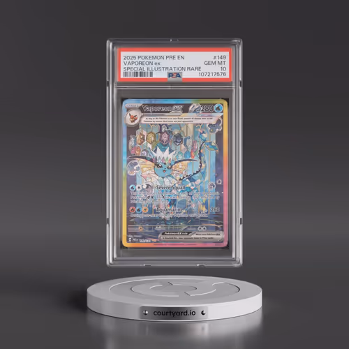 2025 Pokémon Pre EN-Prismatic Evolutions #149 Vaporeon EX - Holo Special Illustration Rare (PSA 10 G