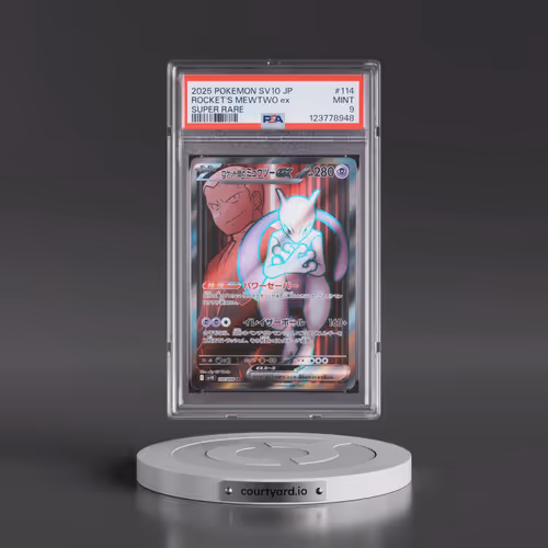 2025 Pokémon SV10-Glory of Team Rocket #114 Team Rocket's Mewtwo EX - Holo Super Rare (PSA 9 MINT)