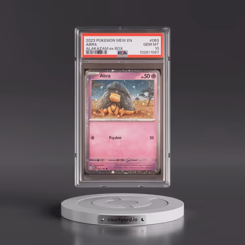 2023 Pokémon Mew EN-151 #063 Abra - Alakazam EX Box (PSA 10 GEM MINT)