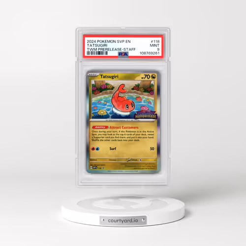 2024 Pokémon Svp EN-SV Black Star Promo #118 Tatsugiri - Twilight Masquerade Prerelease-Staff (PSA 9 MINT)