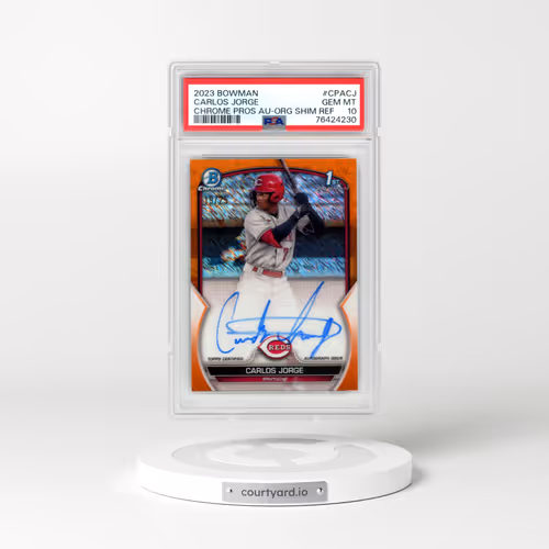 2023 Bowman Chrome Prospect Autographs #CPACJ Carlos Jorge - Orange Shimmer (PSA 10 GEM MINT)