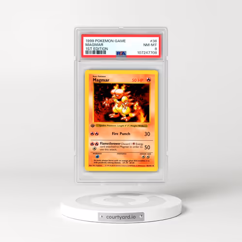 1999 Pokémon Game #36 Magmar - 1st Edition (PSA 8 NM-MT)