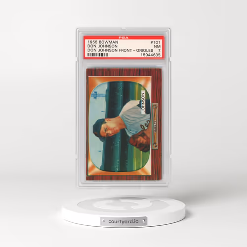 1955 Bowman #101 Don Johnson - Don Johnson Front-Orioles (PSA 7 NM)