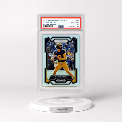 2024 Panini Prizm Draft Picks #132 JJ McCarthy - Silver Prizm (PSA 10 GEM MINT)