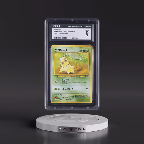 1999 Neo Premium File Chikorita - No Rarity (CGC 9 MINT)