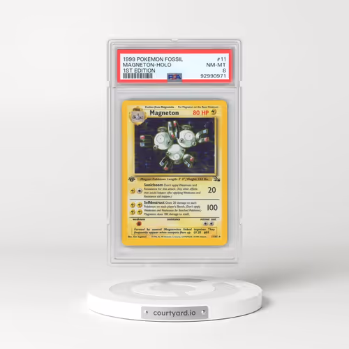 1999 Pokémon Fossil #11 Magneton - 1st Edition Holo (PSA 8 NM-MT)