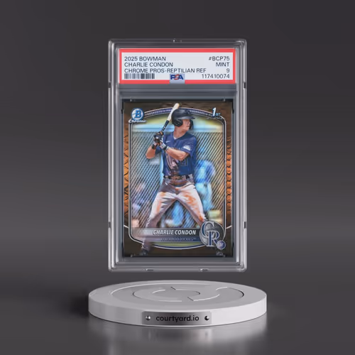 2025 Bowman Chrome Prospects #BCP75 Charlie Condon - Reptilian Refractor (PSA 9 MINT)