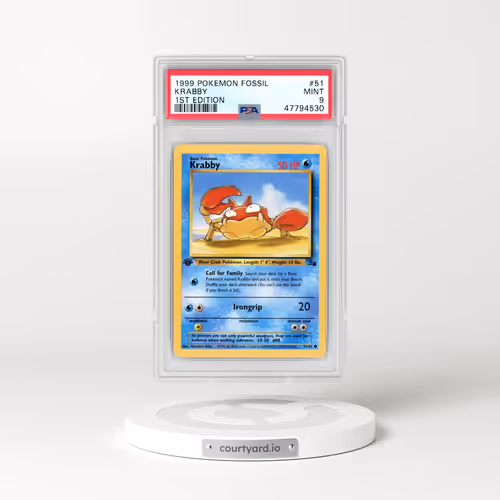 1999 Fossil #51 Krabby - 1st Edition (PSA 9 MINT)