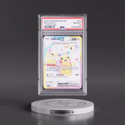 2024 Pokémon Ssp EN-Surging Sparks #219 Pikachu EX - Holo Ultra Rare (PSA 10 GEM MINT)