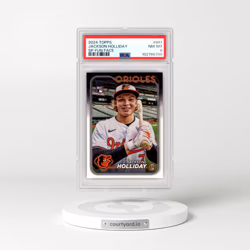 2024 Topps #697 Jackson Holliday - SP-Fun Face (PSA 8 NM-MT)