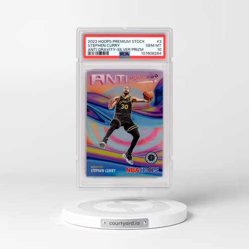 2023 Panini Hoops Premium Stock Anti Gravity #3 Stephen Curry - Silver Prizm (PSA 10 GEM MINT)