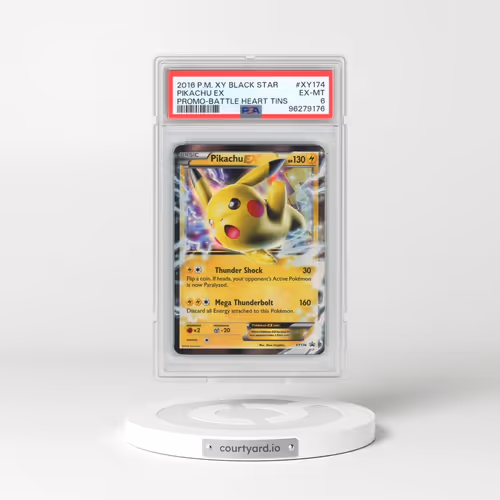 2016 Pokémon XY Black Star Promo #XY174 Pikachu EX - Holo Battle Heart Tins (PSA 6 EX-MT)
