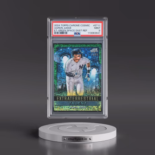 2024 Topps Chrome Cosmic Extraterrestrial Talent #ET11 Aaron Judge - Green Space Dust Refractor (PSA