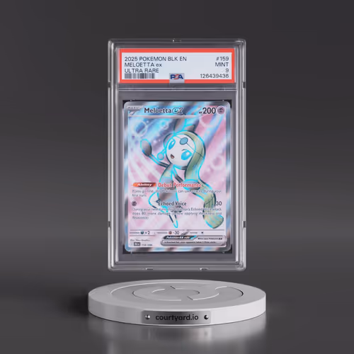 2025 Pokémon Blk EN-Black Bolt #159 Meloetta EX - Holo Ultra Rare (PSA 9 MINT)