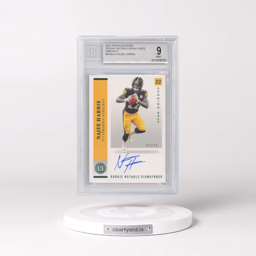 2021 Panini Encased Rookie Notable Signatures Emerald #RNSNH Najee Harris (BGS 9 MINT)
