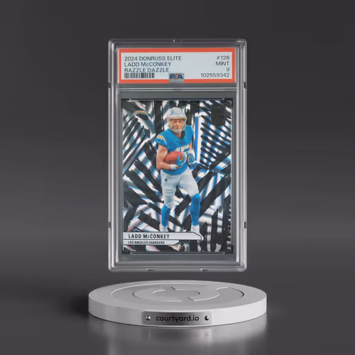 2024 Panini Donruss Elite #126 Ladd McConkey - Razzle Dazzle (PSA 9 MINT)