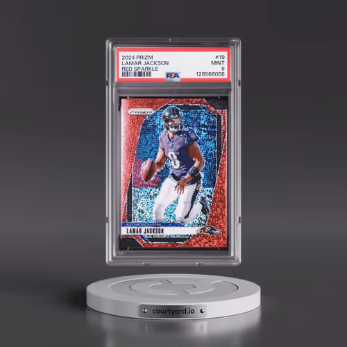 2024 Panini Prizm #19 Lamar Jackson - Red Sparkle (PSA 9 MINT)