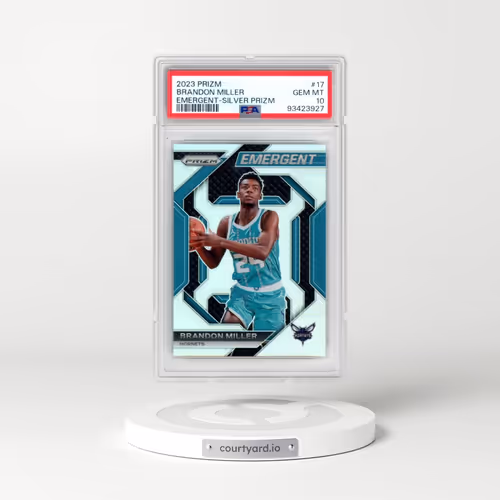 2023 Panini Prizm Emergent #17 Brandon Miller - Silver Prizm (PSA 10 GEM MINT)