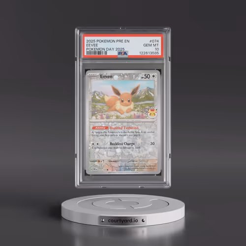 2025 Pokémon Pre EN-Prismatic Evolutions #074 Eevee - Pokemon Day 2025 (PSA 10 GEM MINT)
