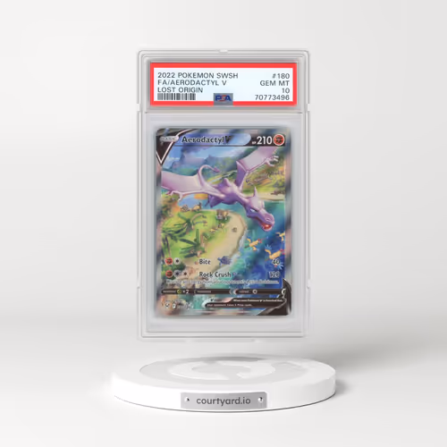 2022 Pokémon Sword & Shield Lost Origin #180 Aerodactyl V - Holo Full Art (PSA 10 GEM MINT)