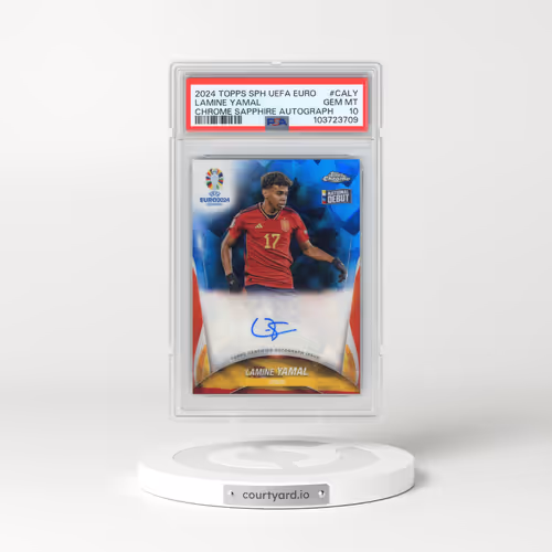 2024 Topps Chrome Sapphire UEFA Euro Chrome Sapphire Autographs #CALY Lamine Yamal (PSA 10 GEM MINT)