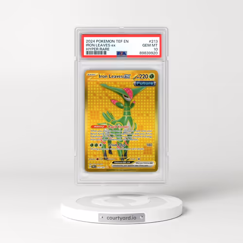 2024 Pokémon Tef EN-Temporal Forces #213 Iron Leaves EX - Holo Hyper Rare (PSA 10 GEM MINT)