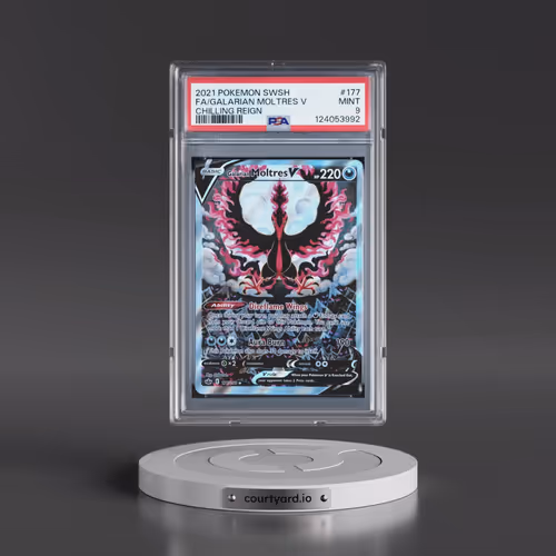 2021 Pokémon Sword & Shield Chilling Reign #177 Galarian Moltres V - Holo Full Art (PSA 9 MINT)