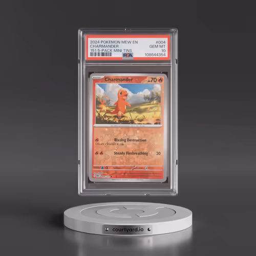 2024 Pokémon Mew EN-151 #004 Charmander - 151 5-Pack Mini Tins (PSA 10 GEM MINT)