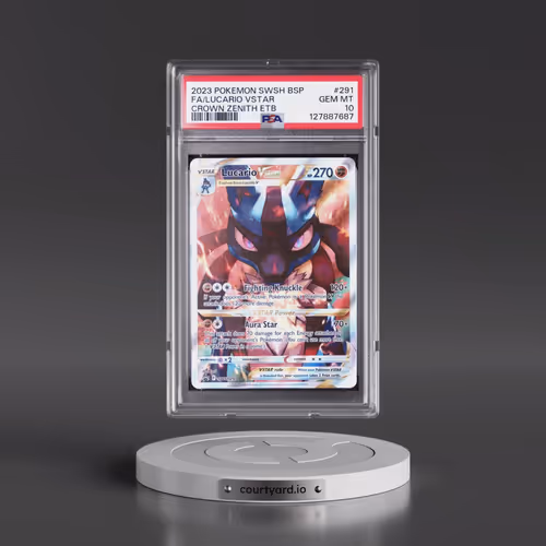 2023 Pokémon Swsh Black Star Promo #291 Lucario Vstar - Full Art Crown Zenith Elite Trainer Box (PSA