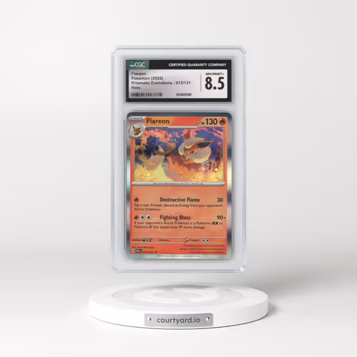 2025 Prismatic Evolutions - PRE EN #013/131 Flareon - Holo (CGC 8.5 NM-MT+)