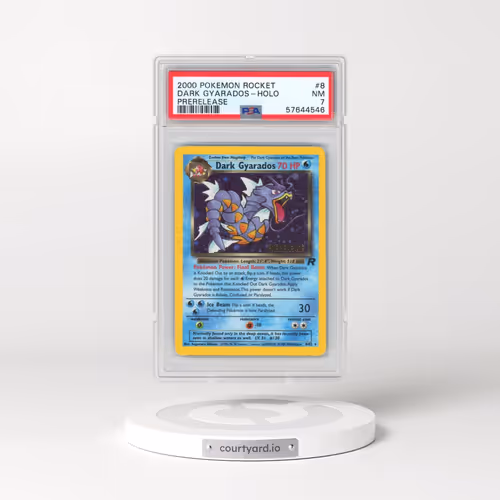 2000 Pokémon Rocket #8 Dark Gyarados - Holo Prerelease (PSA 7 NM)
