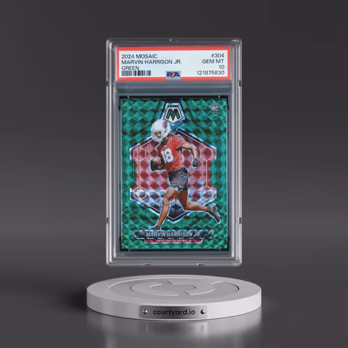2024 Panini Mosaic #304 Marvin Harrison Jr. - Green (PSA 10 GEM MINT)